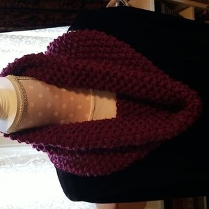 Hand knit infinity scarf